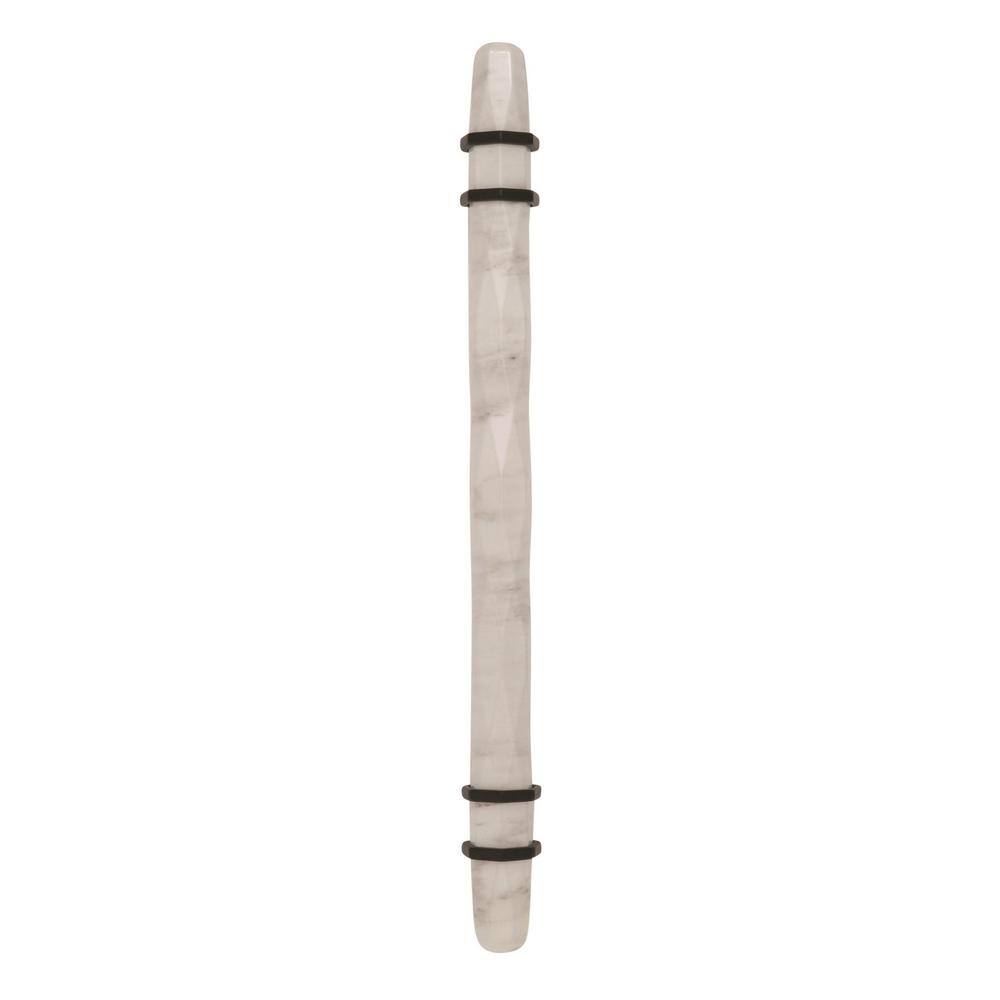 8.75" Matte Bronze and Marble White Bar Pull