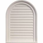 18 in. x 24 in. Round Top Primed Polyurethane Paintable Gable Louver Vent Non-Functional