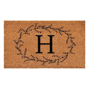 Rustic Leaf Vine Monogrammed Doormat, 36" x 72" (Letter H)