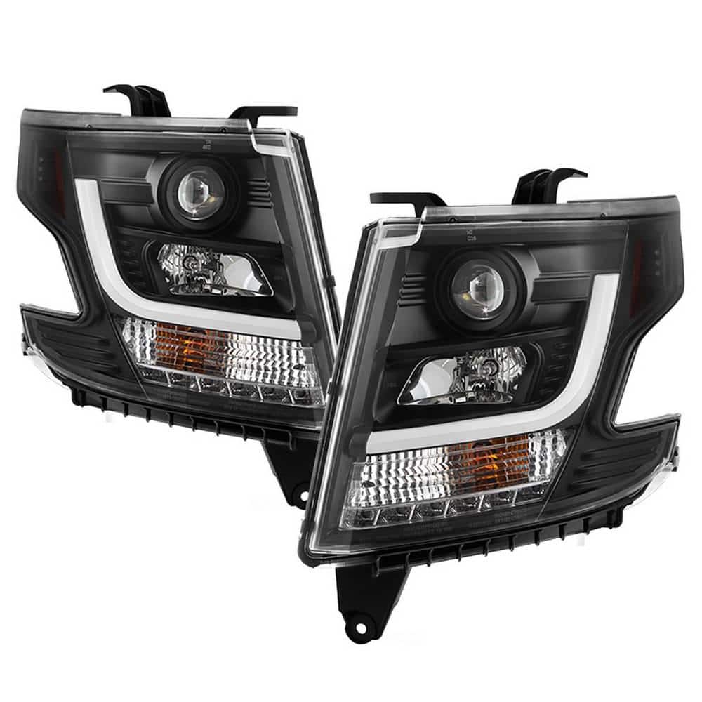 Spyder Auto Chevy Tahoe / Suburban 2015 -2016 Projector Headlights - DRL  LED - Black 5082541 - The Home Depot
