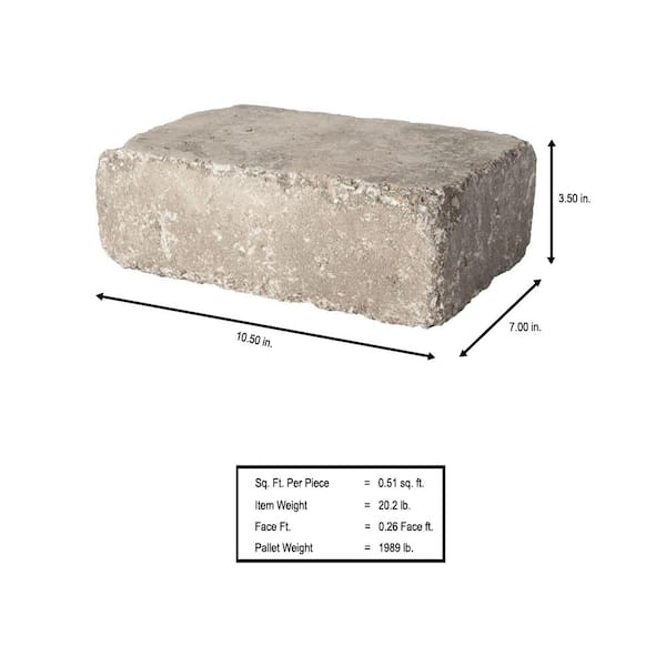 Pavestone RumbleStone Large 3.5 in. x 10.5 in. x 7 in. Cafe Concrete Garden Wall Block (96 Pcs. / 24.5 Face ft. / Pallet)