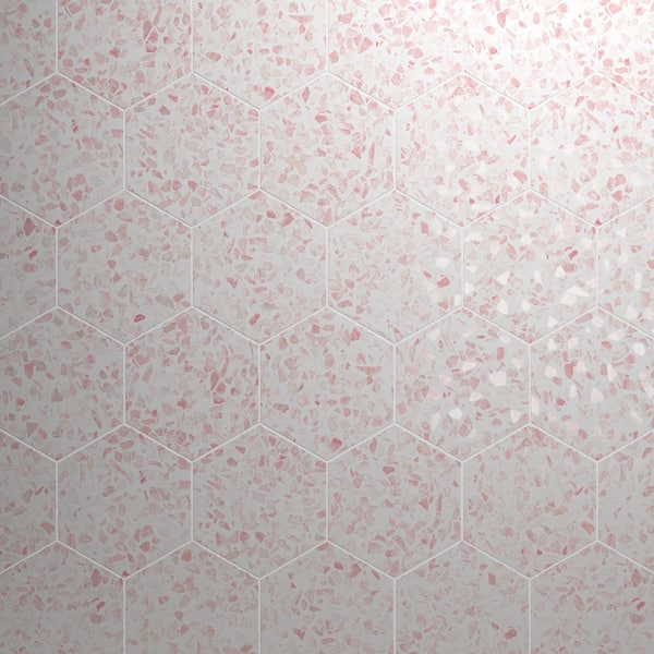 Ivy Hill Tile Fusion Hex Pink Terrazzo 4 In X 034 In Matte Porcelain Tile Sample Ext3rd106061 7478