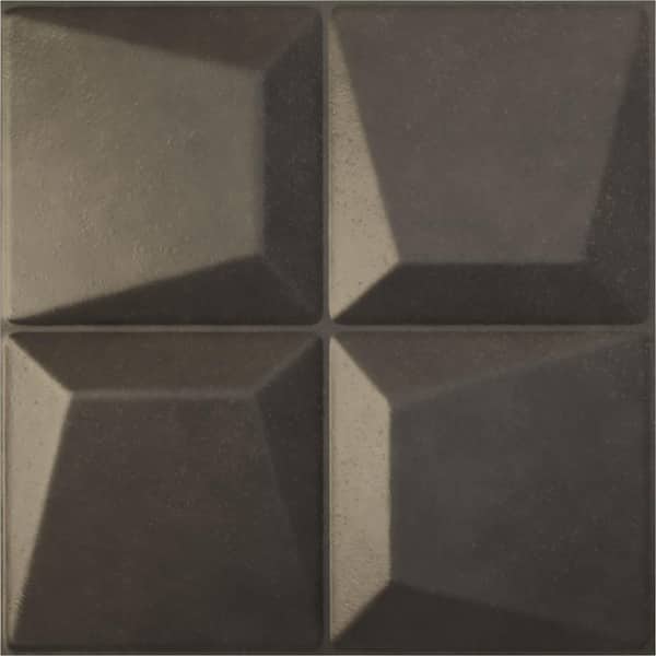 Ekena Millwork 19 5/8 in. x 19 5/8 in. Tellson EnduraWall Decorative 3D Wall Panel, Weathered Steel (12-Pack for 32.04 Sq. Ft.)