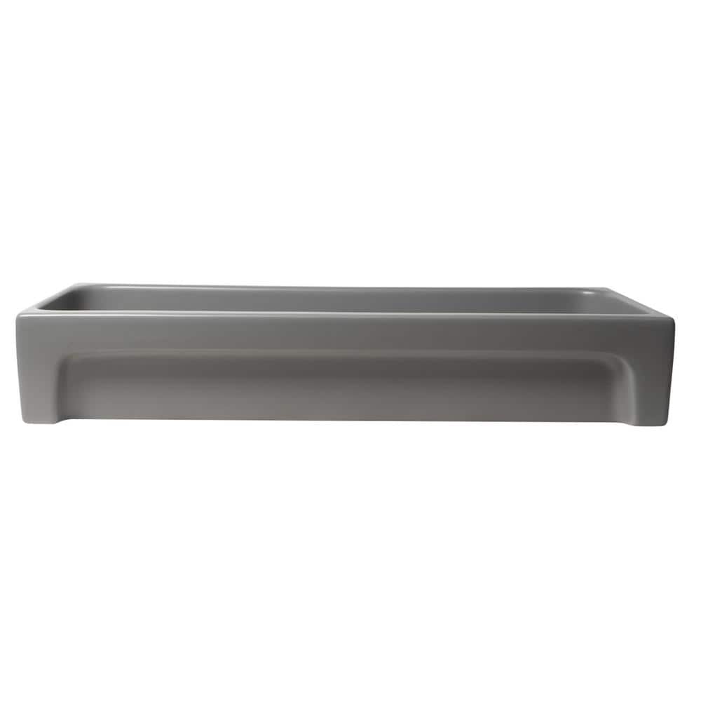 48" Matte Gray Ceramic Undermount Vessel Sink