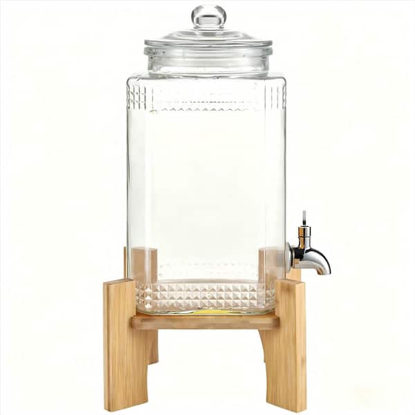 Drink Server, Suitable for Dining Establishments, 1.5 Gal. Party Beverage Holders, Set of 2, Glass Liquid Server