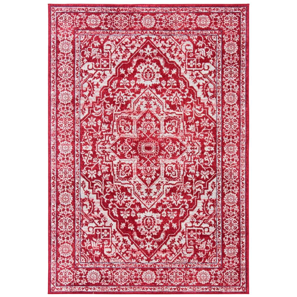 Brentwood Red/Ivory 3 ft. x 5 ft. Distressed Border Medallion Area Rug price history on PriceWatchPro