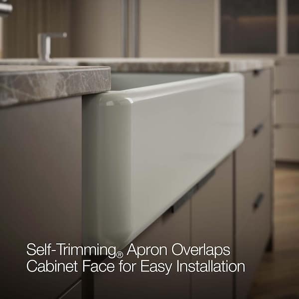 KOHLER Whitehaven Smart Divide Farmhouse Apron-Front Cast Iron 36