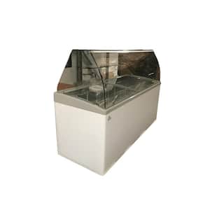 72 in. W 19.3 cu. ft. Manual Defrost Chest Freezer Gelato Ice Cream Dipping Cabinet Display Freezer with Glass in White