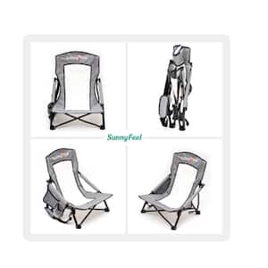 Gray Steel Portable Folding Camping Chair for Outdoor, Beach, Lawn, Camp and Picnic
