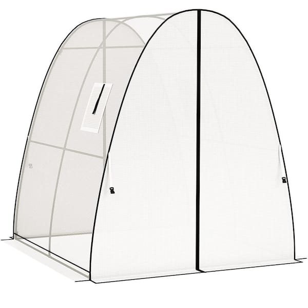 6 ft. x 6 ft. x 6.6 ft. Greenhouse with Sandbags and PE Cover-Portable Garden Tunnel for Backyard, Patio, Lawn