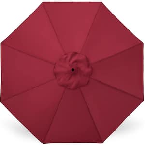 9 ft. 8-Ribs Round Patio Market Umbrella Replacement Cover in Burgundy