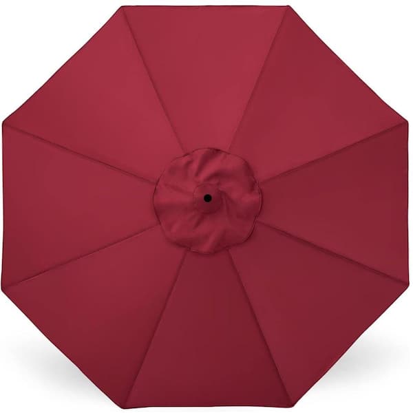 ITOPFOX 9 ft. 8-Ribs Round Patio Market Umbrella Replacement Cover in Burgundy