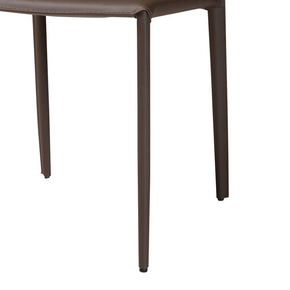 Taupe Faux Leather Upholstered Parsons Dining Chair Set