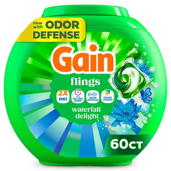 Flings Ultra Oxi HE 3-In-1 Waterfall Delight Scent Laundry Detergent Pods (60-Count)