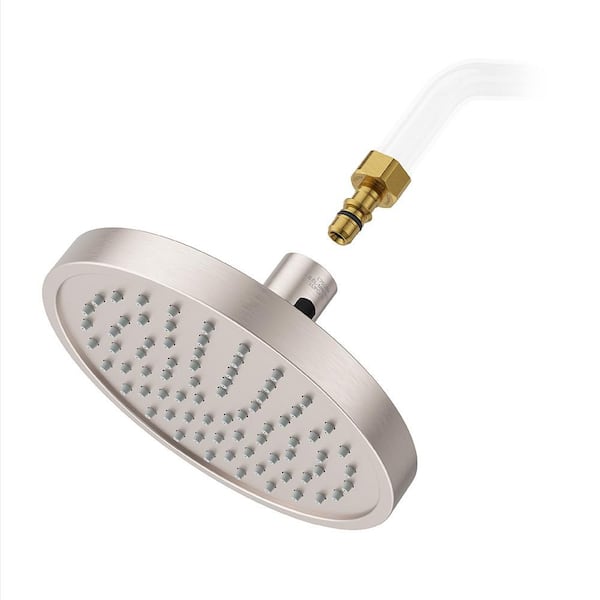 Universal 1-Spray Patterns with 1.75 GPM 7 in. Wall Mount Fixed Shower Head in Spot Defense Brushed Nickel