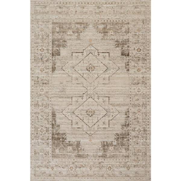 Lolita Faded Machine Washable Brown 4 ft. x 6 ft. Outdoor Area Rug