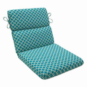 Lattice Outdoor/Indoor 21 in. W x 3 in. H Deep Seat, 1-Piece Chair Cushion with Round Corners in Green/White Hockely