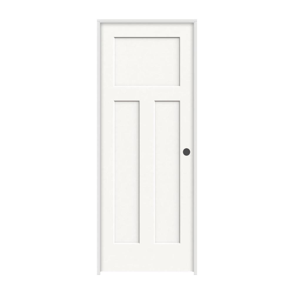 JELD-WEN 36 in. x 80 in. Craftsman White Painted Left-Hand Smooth 