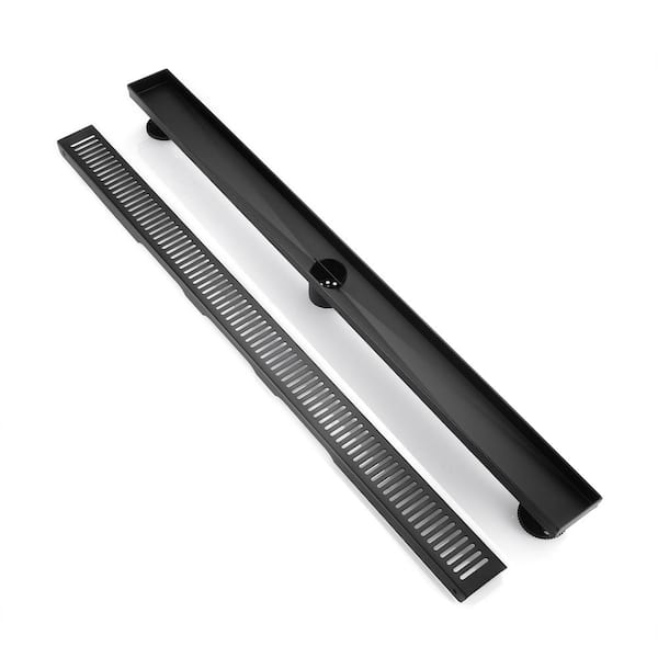 36 in. 304 Stainless Steel Linear Shower Drain in Black