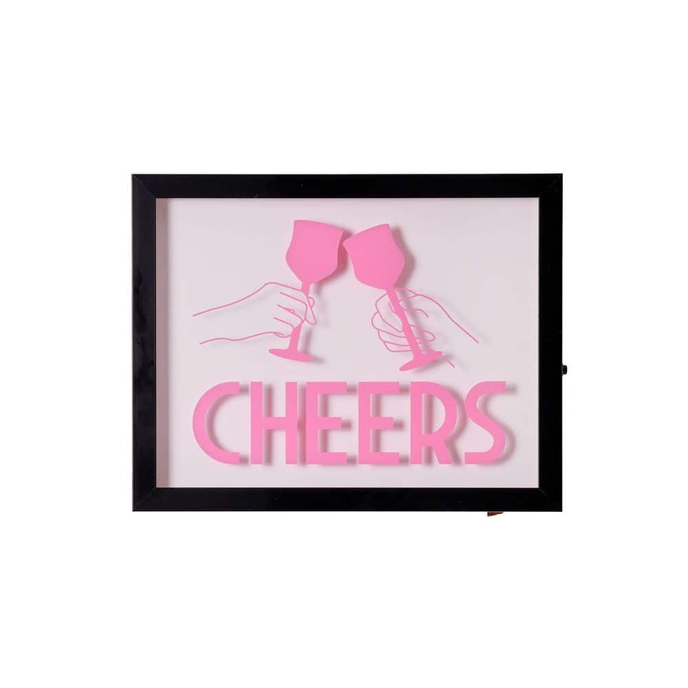 American Art Decor Tipsy Collection 11 in. x 14 in. Pink and Black