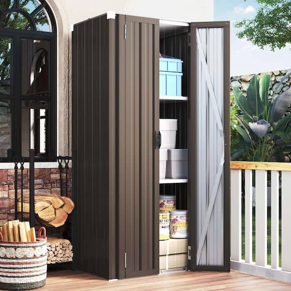 Zeus & Ruta 2.5 ft. W x 1.8 ft. D Metal Storage Shed with 2-Doors