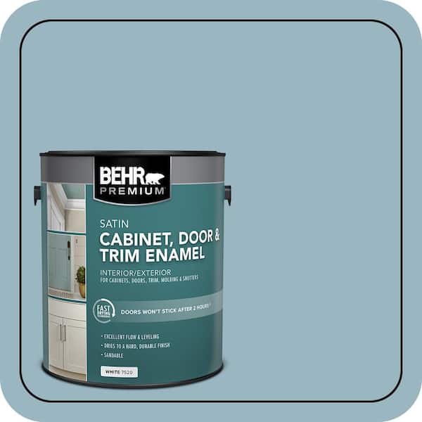 1 gal. #S470-3 Peaceful Blue Satin Enamel Interior/Exterior Cabinet, Door & Trim Paint