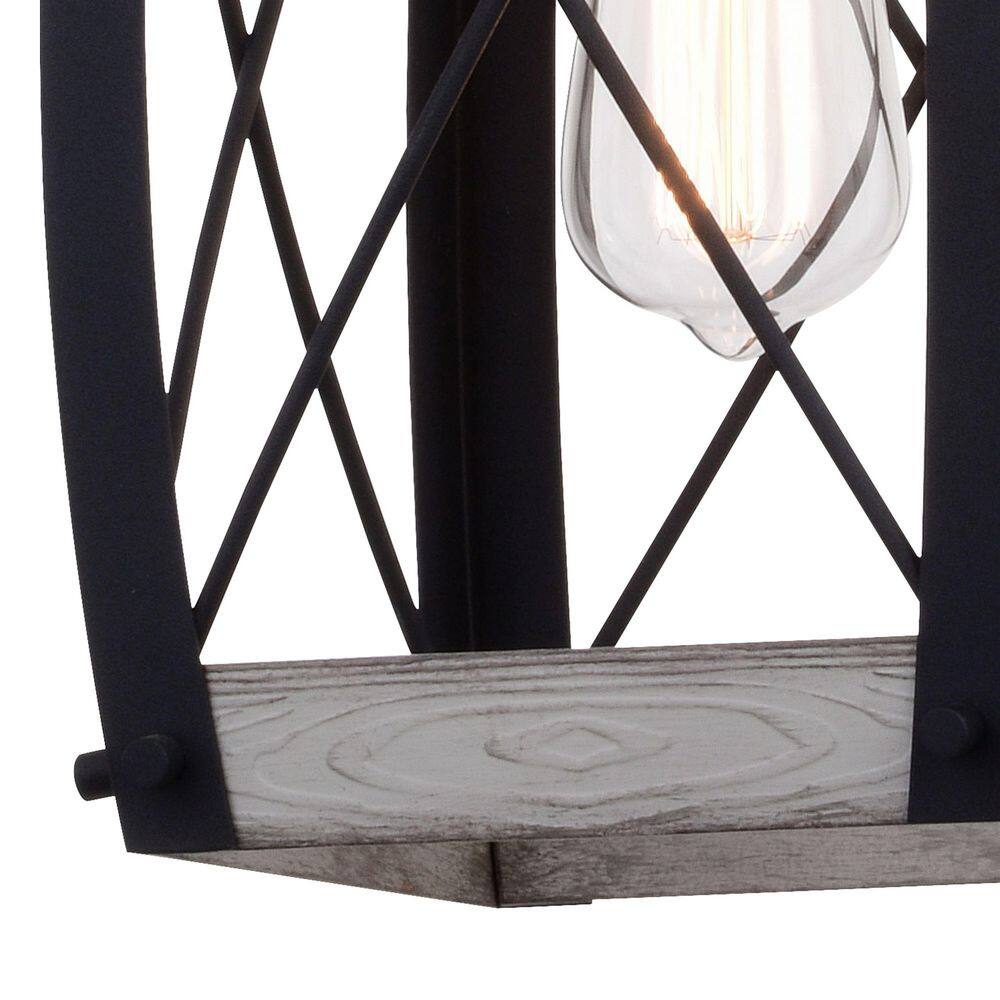 Textured Black and White Ash Farmhouse Mini Pendant Light