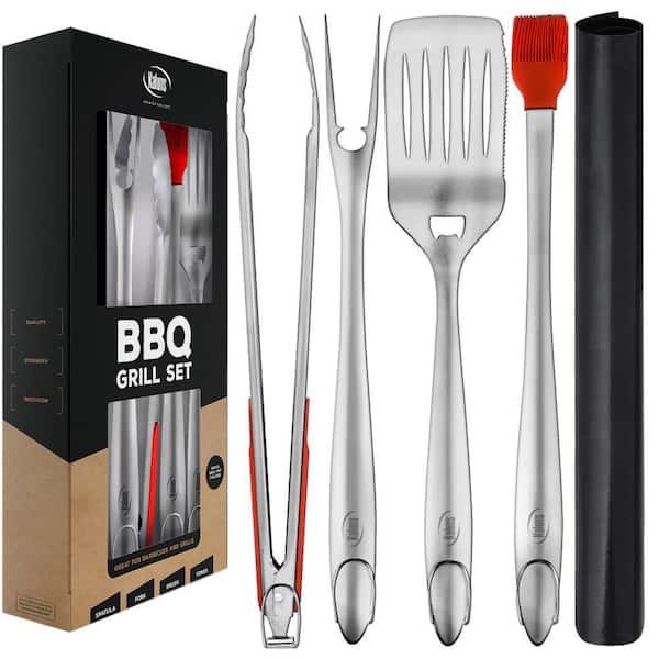 5-Piece Heavy-Duty Stainless-Steel Grill Set
