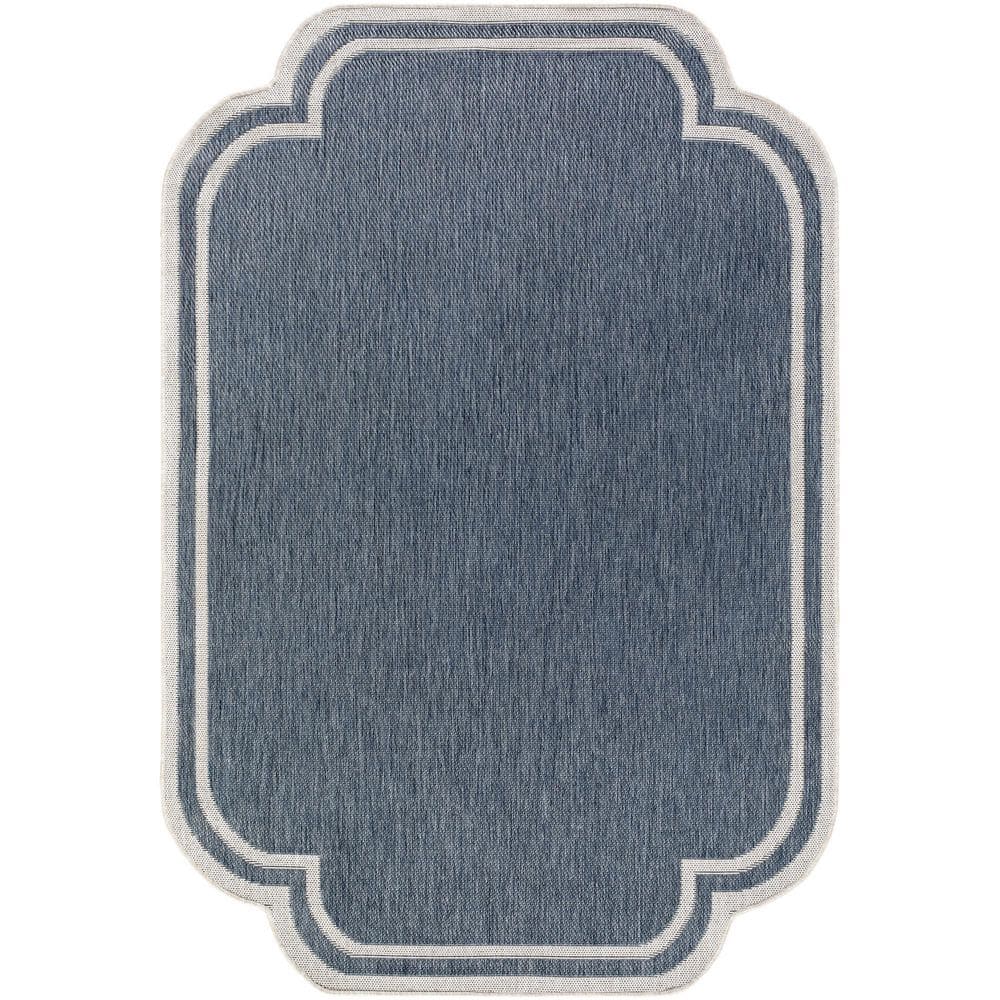 Miami Beach Blue Traditional Solid Color 6 ft. 7 in. x 9 ft. Indoor/Outdoor Area Rug price history on PriceWatchPro