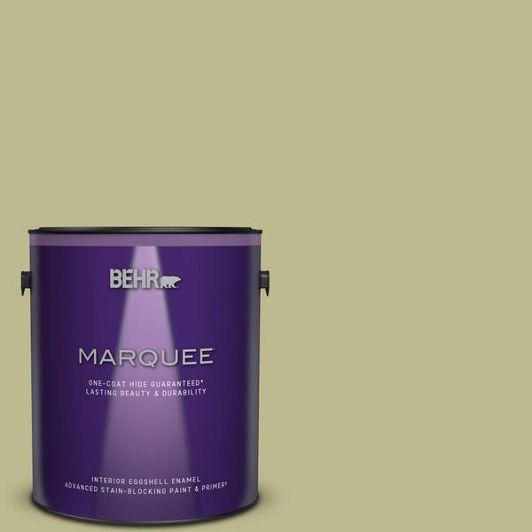 Behr Marquee 1 Gal S340 4 Back To Nature One Coat Hide Eggshell Enamel Interior Paint Primer The Home Depot