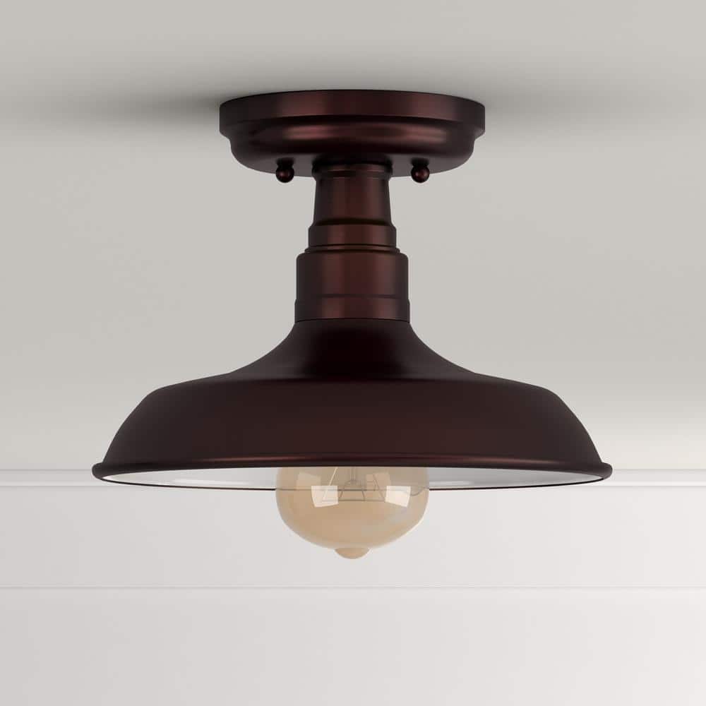 Kimball 7.87" Coffee Bronze Semi-Flush Mount Ceiling Light