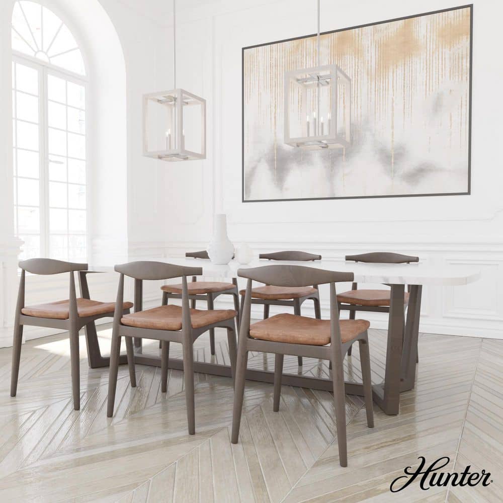 Squire Manor 4-Light Distressed White Chrome Pendant