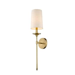 Nathan James Tamlin 36 in. Brass Wall Mounted Sconce 1-Light Fixture ...