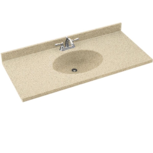 Swan Chesapeake 31 in. W x 22.5 in. D Solid Surface Vanity Top with Sink in Bermuda Sand