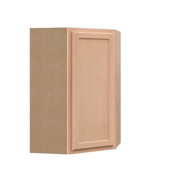 Recessed Panel 24 in. W x 12 in. D x 36 in. H Assembled Diagonal Corner Wall Kitchen Cabinet in Unfinished