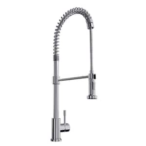Soneva 1-Handle Stainless Steel High Arc Semi-Professional Pull Down Sprayer Kitchen Faucet in Brushed Stainless
