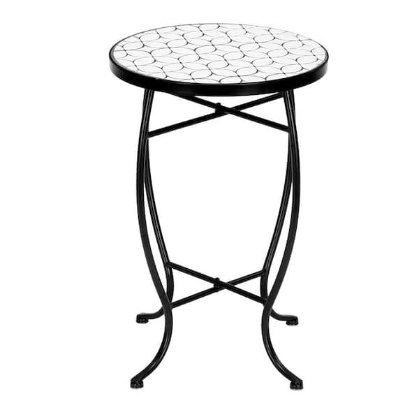 Karl home Metal and Ceramic Tile Mosaic Patio Bistro Table