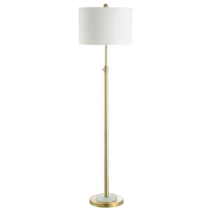 Pierson 64.5 in. Brass Gold/Frost White Floor Lamp
