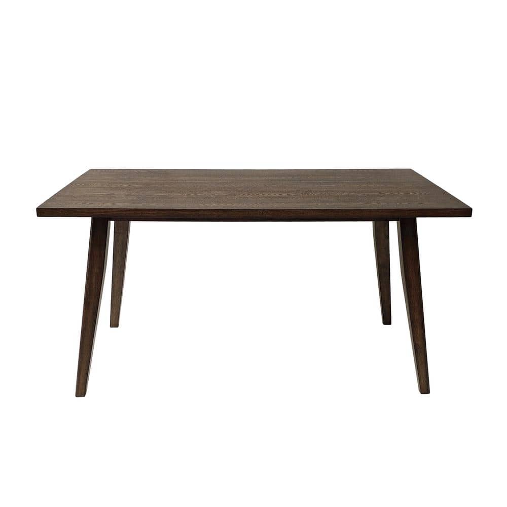 59.06 in. W Brown Wood Rectangular Outdoor Dining Table for Garden and Backyard