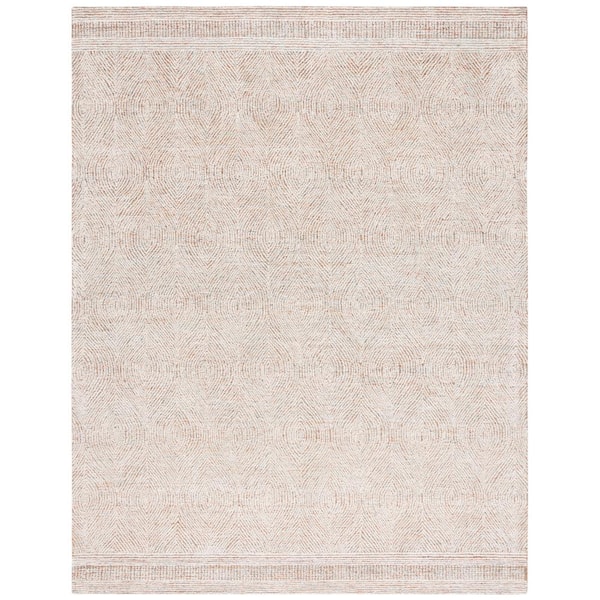 Abstract 6 X 8 Ivory/Rust Geometric Area Rug