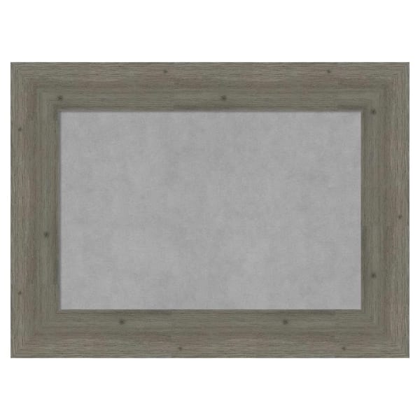 Amanti Art Fencepost Grey 31 in. x 23 in. Framed Magnetic Board