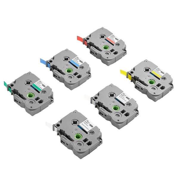 Label Maker Tape, 6 Pack, 0.47 in. /12 mm Colored Refills, Compatible for Various Types of Brother P-Touch 2025 Update