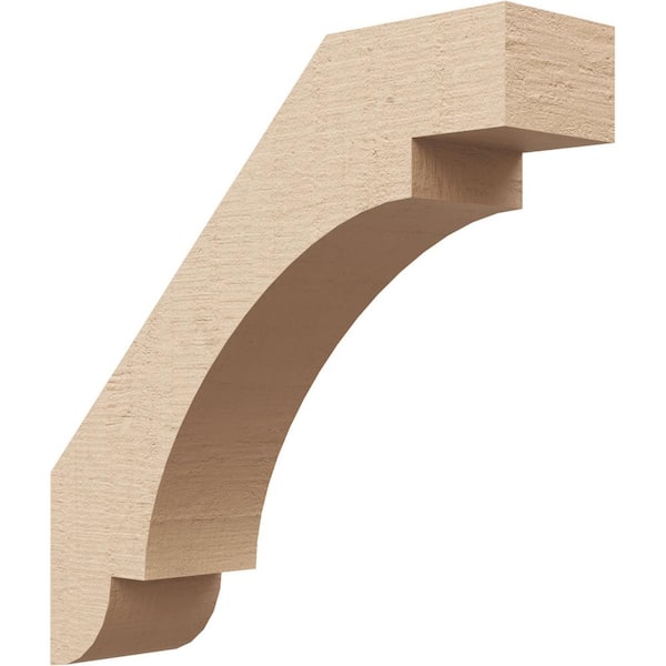 Ekena Millwork 3 in. x 12 in. x 12 in. Aspen Rough Cedar Woodgrain Timberthane Polyurethane Knee Brace, Primed