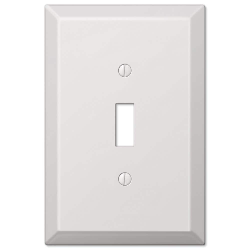 AMERELLE Oversized 1 Gang Toggle Steel Wall Plate - White 463TW - The ...