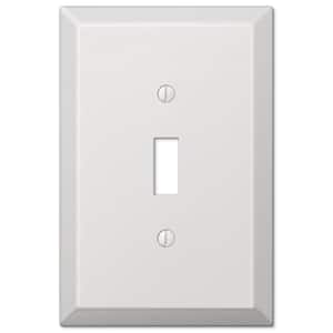 Oversized 1 Gang Toggle Steel Wall Plate - White