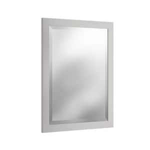 24 in. W x 30 in. H Framed Rectangular Beveled Edge Bathroom Vanity Mirror in Gray
