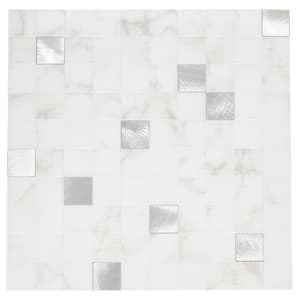Mixed White Mosaic 5 in. x 5 in. Vinyl Peel and Stick Backsplash Tiles (.12 sq. ft./Sample)