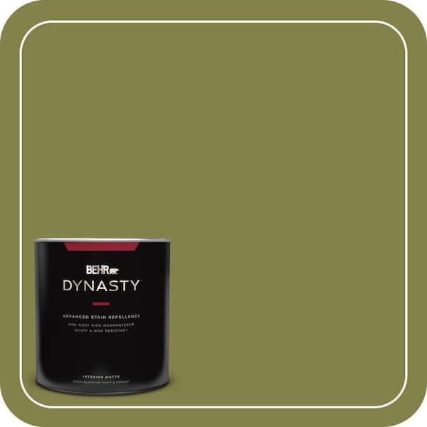 BEHR DYNASTY 1 qt. #MQ6-61 Basil Chiffonade One-Coat Hide Matte Interior Stain-Blocking Paint and Primer