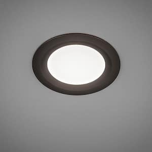6 in. Adjustable CCT Integrated LED Canless Recessed Light with Oil Rubbed Bronze Trim Kit 900 Lumens Kitchen Bathroom