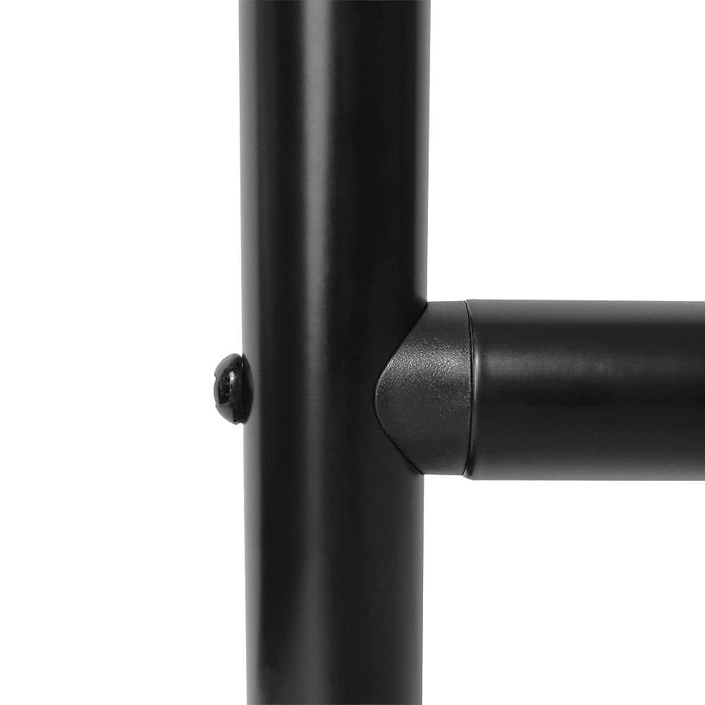 60 in. Matte Black Rustproof Aluminum D-Shaped Ceiling Mounted Shower Rod with White Liner